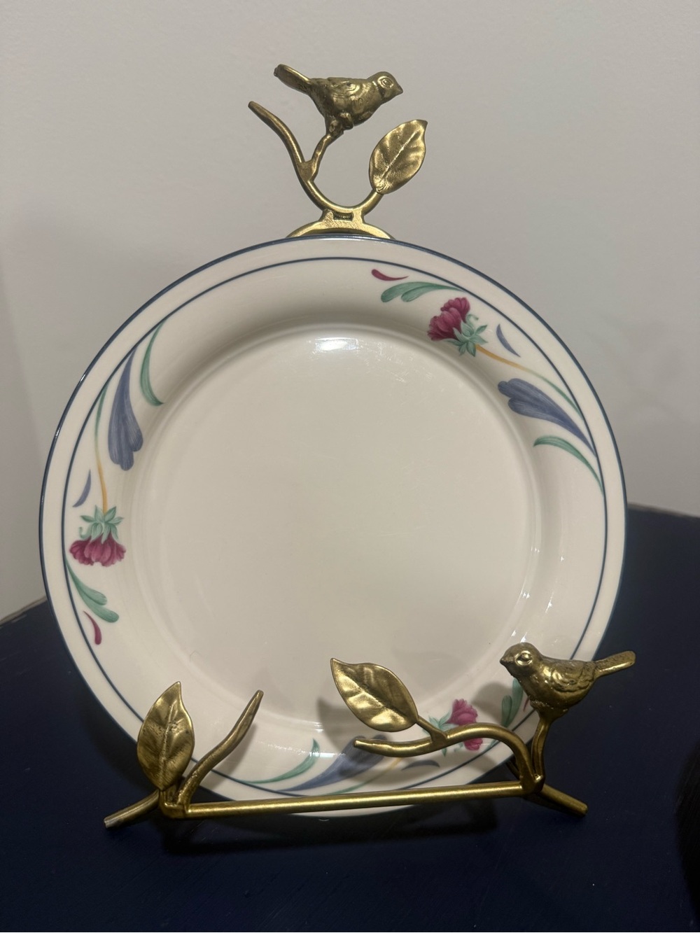 Set of 9 Vintage Lenox Poppies on Blue Chinastone 8.25” Salad Plates USA